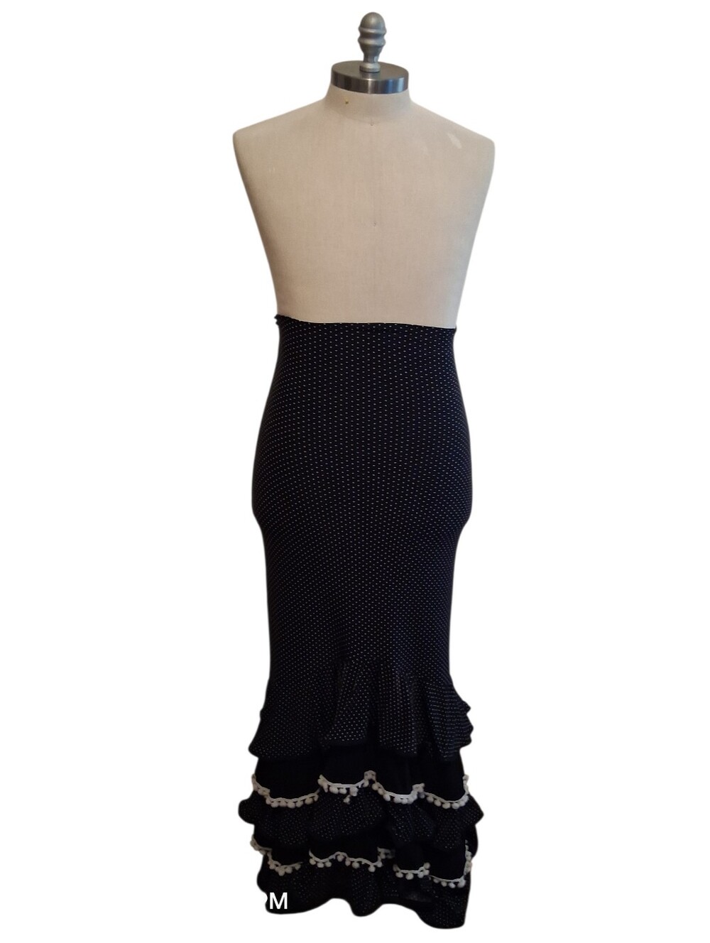 Black Polka Dot Ruffled Flamenco Skirt - Women
